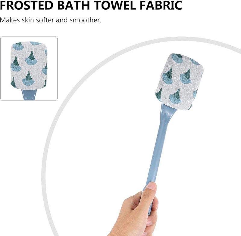 Long Handle Bath Brush With Coarse Exfoliating Surface And Replacement Cloth For Back Scrub - Image 5